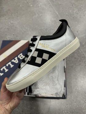 正品 BALLY巴利 休闲 低帮 时尚板鞋 男款 白银色 全新鞋盒破损 尺码40.5码0899