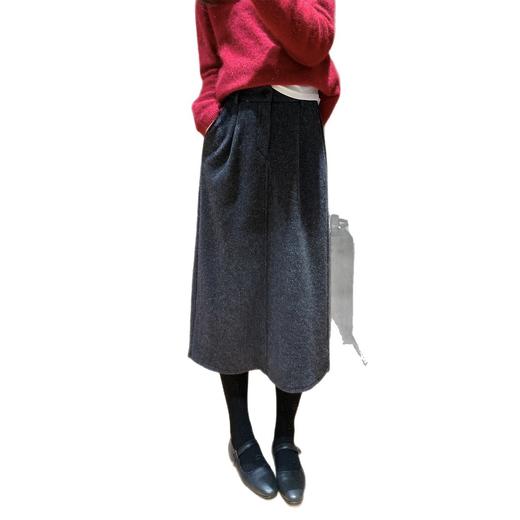 双版花苞裙！400g升级暖柔羊毛毛呢立体捏褶半身裙2025冬新款！ 商品图4