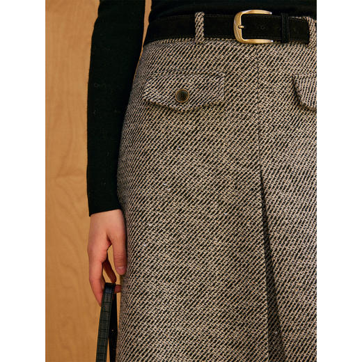 HeyDress亮片直筒对褶半裙 商品图2