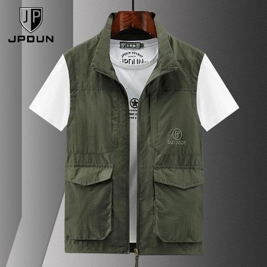 男士多口袋坎肩春秋款立领工装马甲薄款休闲纯色简约宽松背心外套 商品图1