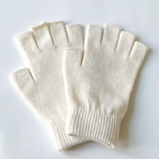 丁摩 100%纯羊毛半指手套女士秋冬季新款分指露指男女手套针织保暖5ZF-1282 商品图2