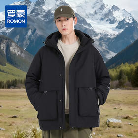 【90鸭绒】罗蒙冬季羽绒服男士时尚大口袋设计休闲保暖御寒厚实百搭棉服羽绒外套