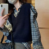 丁摩 春秋季新款气质精纺羊毛V领马甲显瘦女士针织无袖背心坎肩5ZF-20730 商品缩略图2