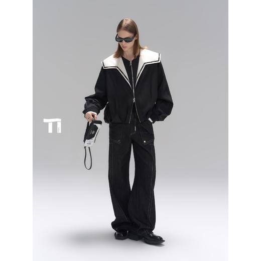 启世录TIWILLTANG“淼恒止阈”智奢少年感自由海军领夹克拉链外套 商品图2