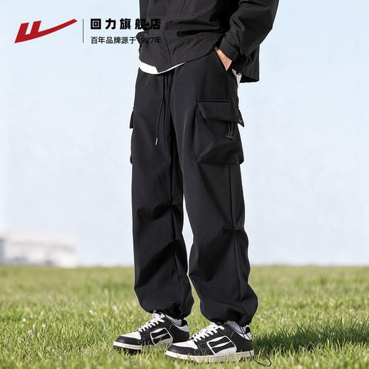 回力工装裤子男2025秋冬款加绒宽松休闲户外机能冲锋直筒加厚长裤 商品图4