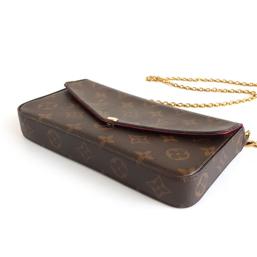 【95新LV路易威登POCHETTE FELICIE手袋M61276棕色老花新款按扣三合一链条包单肩包女士 231125NJS37 商品图7