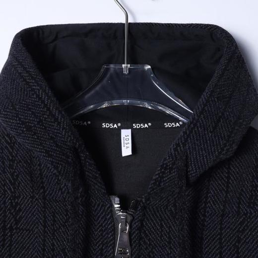 SDSA男士秋冬新款痞帅男装潮牌休闲提花撞色拉链抽绳连帽卫衣百搭 商品图1