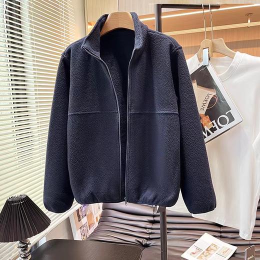 D120862美式复古羊羔毛立领外套bm风修身显瘦百搭开衫上衣女 商品图1