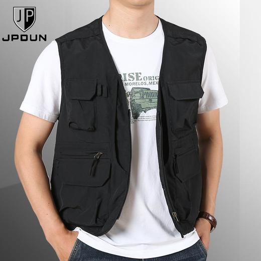 马甲男秋季新款宽松大码多口袋纯色钓鱼背心休闲百搭工装马夹 商品图2