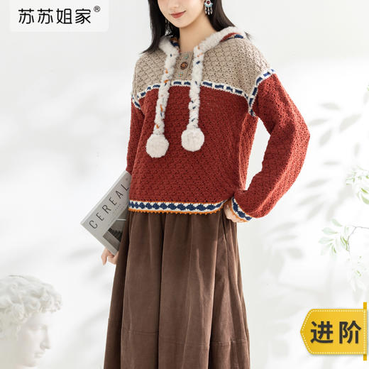 苏苏姐家桑吉连帽衫手工diy钩针编织衣服套头羊毛线团材料包 商品图0