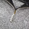 D120866花灰富士山珍珠拉链撞色粗针毛针织开衫 商品缩略图13