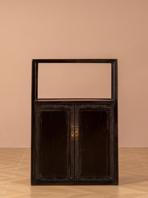 清	红木回纹亮格柜摆件 商品图4