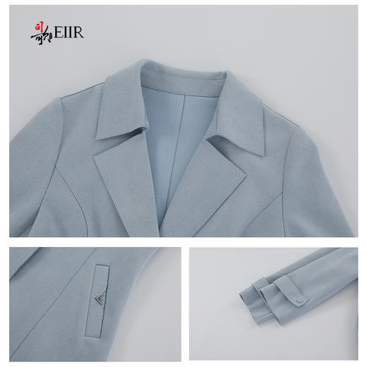 司歌翻领中长款女外套收腰单排扣秋冬R921087X 商品图2