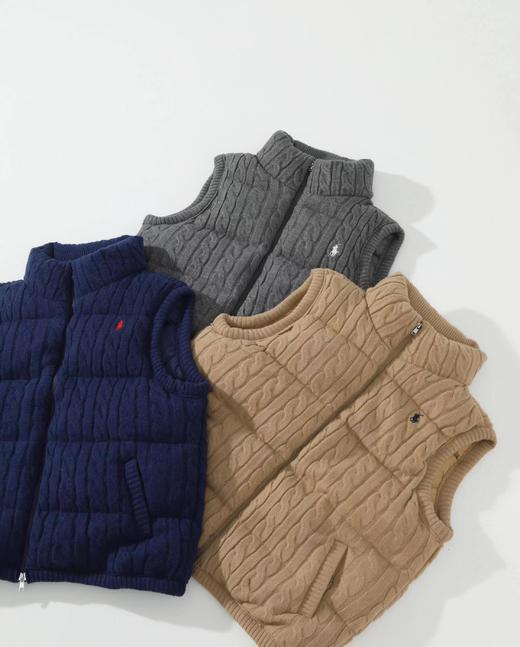 D120839小标点缀绞花针织羽绒服无袖立领马甲女款 商品图1