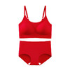 （细肩带/宽肩带两款选择）新年本命年幸运红内衣裤礼盒套装 固定杯无痕文胸无钢圈聚拢舒适美背 商品缩略图5