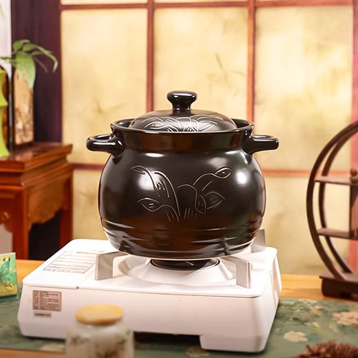 【陌上花开焖煲】陶煲王雕花耐热陶瓷煲炖锅家用明火健康汤煲瓦罐保温砂锅土沙锅 商品图4