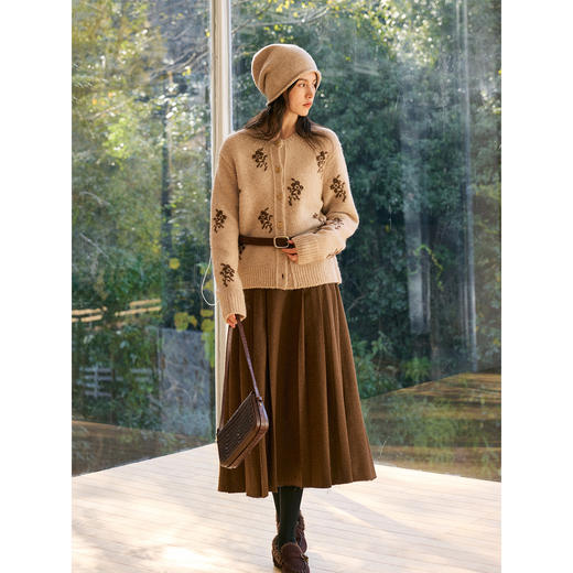 HeyDress花朵提花法式针织开衫 商品图2