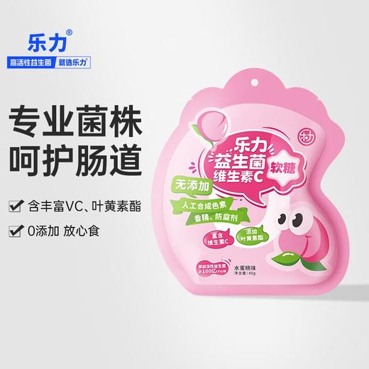 乐力益生菌成人儿童肠胃肠道维生素C软糖40g*5袋 商品图0