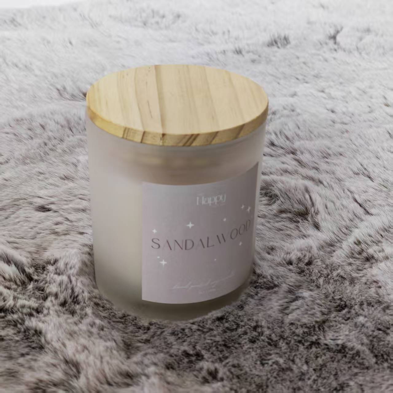 迪拜 The Happy Gift Co. 高级感木盖香薰蜡烛 室内香氛装饰摆件