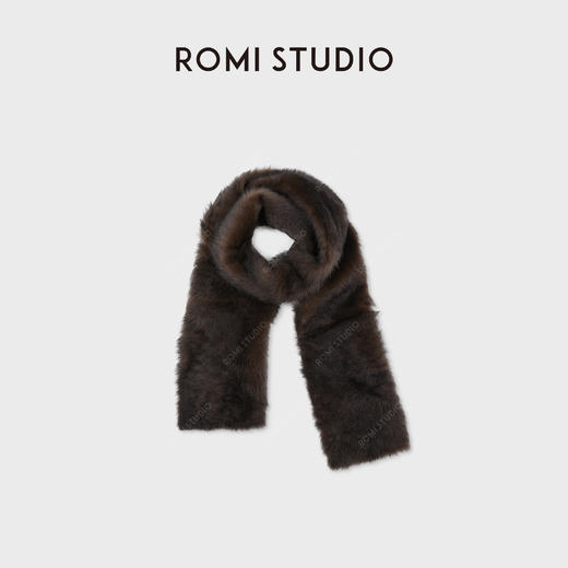 ROMI STUDIO意大利进口托斯卡纳哑光柔雾水貂披肩围巾RWCWPU7244 商品图1