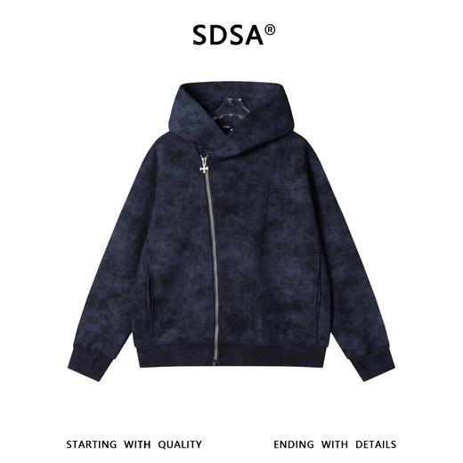 WT317SDSA秋冬新款痞帅男装韩版潮牌扎染斜拉链连帽卫衣百搭开衫外套 商品图1