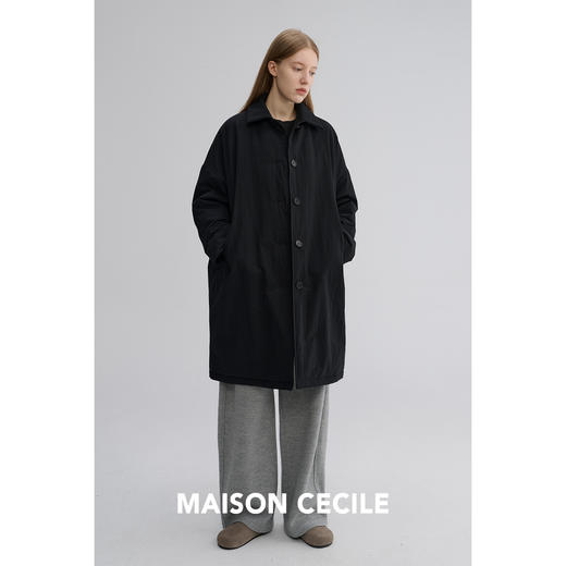 MAISON CECILE 两色|冬日极简夹棉风衣感厚实保暖松弛百搭棉服外套 商品图4