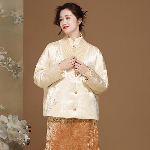 新中式羽绒服中国风，织锦缎提花气质百搭款OY24385 商品图0