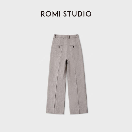 ROMI STUDIO“自我轮廓”羊毛混纺倒褶斜纹极简休闲西裤 RWCWXG5345 商品图1