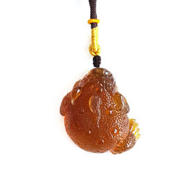 【天然正品】天然无杂裂瑞兽（招财纳福）墨西哥蓝珀吊坠项链37.1*25.5*33.5MM（皆取最大值）中性251125NJS24 特价