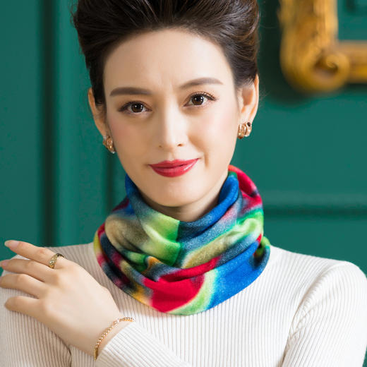 WW 1013【礼盒装】羊毛印花针织围脖便捷套头保暖脖套防寒护颈围巾 商品图6