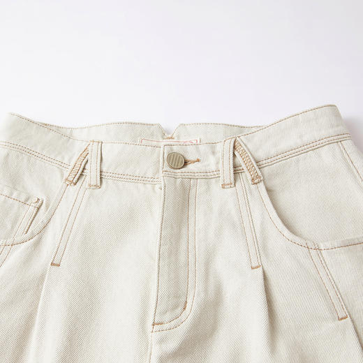 谜底阔腿裤长裤2026年春季新品复古百搭清爽白牛仔裤女261MJ0008 商品图3