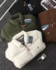 D120806格纹布长袖拉链灯芯绒立领羽绒服男女同款 商品缩略图2