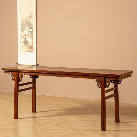 二十世纪	硬木夹头榫螭龙纹平头案 商品图1