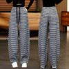 YM 2810条纹阔腿弯刀裤显瘦垂感直筒休闲裤 商品缩略图1