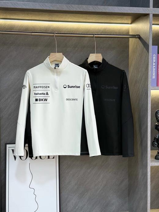 D120818联名款运动休闲男士保暖内搭抓绒半拉链打底衫针织衫 商品图0