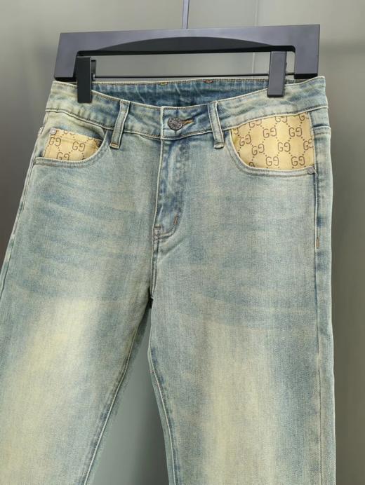 D120822简单儒雅男士精典纯色水洗休闲牛仔裤 商品图8