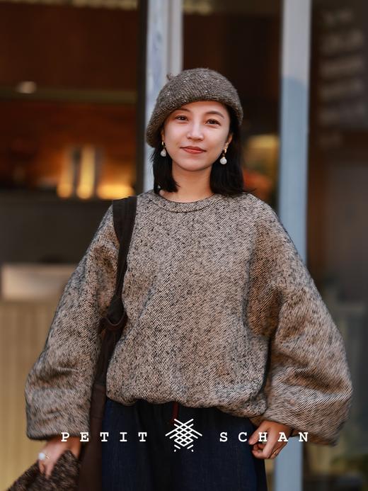 PETIT SCHAN小闪 CLO#980 Soup Dumplings 小笼包 羊毛马海毛混纺斜纹罩衫 商品图0