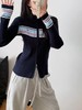 D120858冬季新款女子修身拼色拉链开衫外套编织衫毛衣 商品缩略图8
