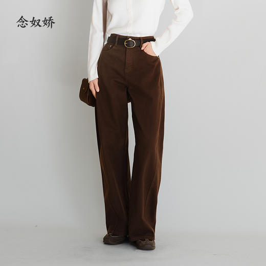 【商场同款】CNT5B74 “ 摩卡弯刀裤 ” 拉绒牛仔裤，亲肤舒适保暖 弯刀裤型酷感十足 商品图1