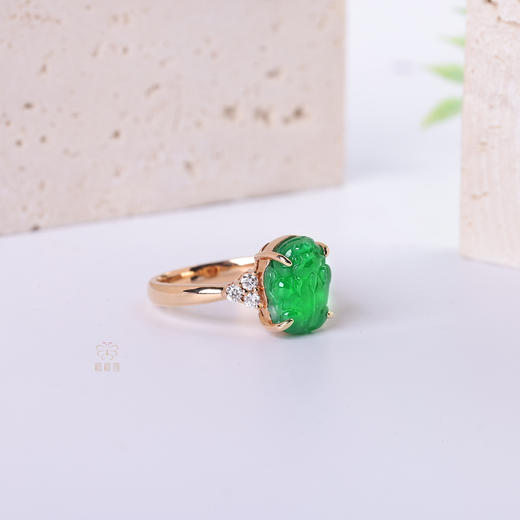 【旺财】满绿翡翠镶钻戒指-JZ12209085 商品图4