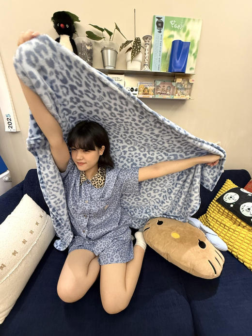 抱枕盖毯二合一！野兽家×Hello kitty联名法兰绒多功毯抱枕毯 居家办公室披肩午睡毯车载玩偶 圣诞新年礼物 商品图5