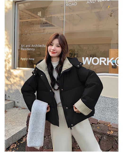 卉遇格子领面包短款羽绒服HY-35★ 商品图12