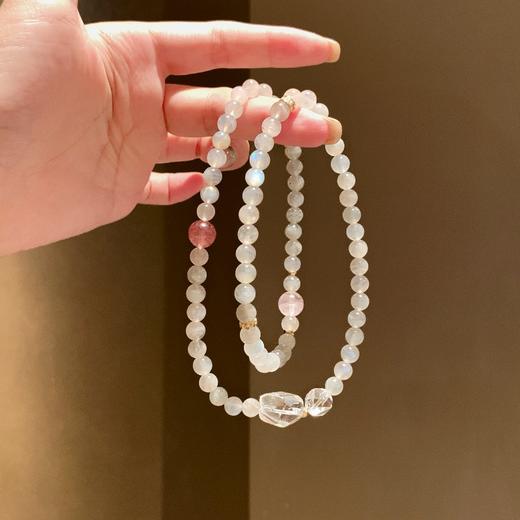 ARSIS｜晶石系列 月光桃夭·灰月光三圈串珠手链 商品图1