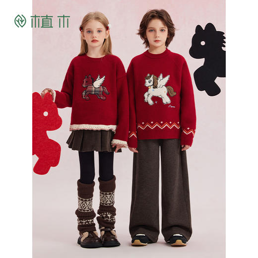 【年服】植木女童敦煌翼马毛衣55M053008 商品图1