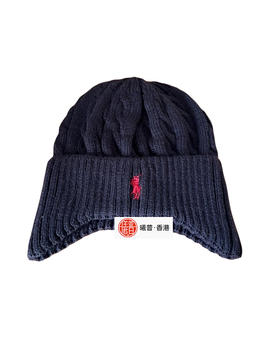 中性款刺绣针织护耳帽冷帽la