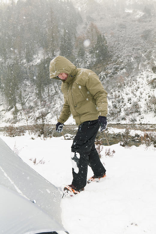 吃茶去chichaqu25秋冬重磅羽绒长裤伞兵裤户外防泼水防风保暖山系 商品图0