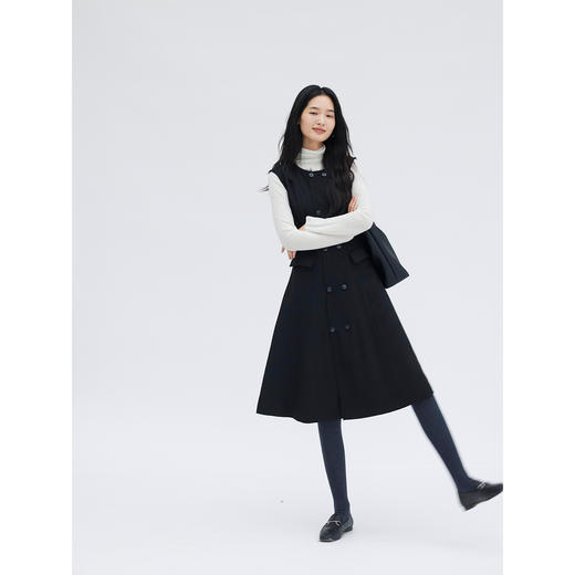 HeyDress无袖收腰毛呢连衣裙 商品图4