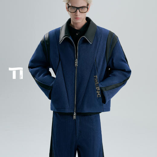 启世录TIWILLTANG“割域链影”丹宁革絮拼缀暖绒匠拼韧域夹克套装 商品图0