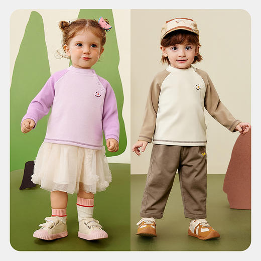 迷你巴拉宝宝亲肤T恤吸湿发热柔软亲肤双面抓绒2025冬装新款 商品图2