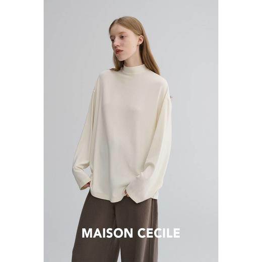 MAISON CECILE 四色|秋冬软糯亲肤半高领松弛慵懒感宽松百搭上衣 商品图4